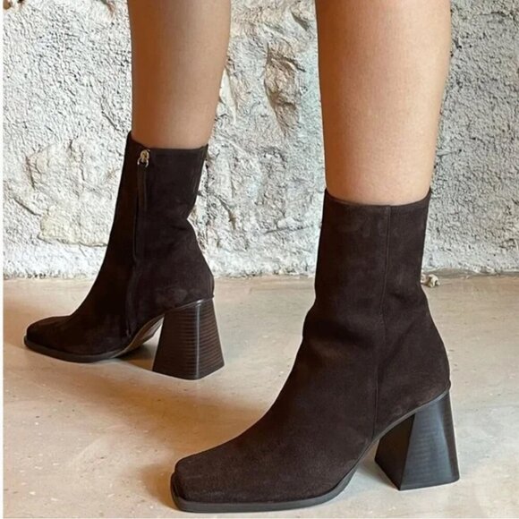 Feners‎ La Semaine Chocolat Suede Boots Night Out European Summer Size 40 - Picture 1 of 14